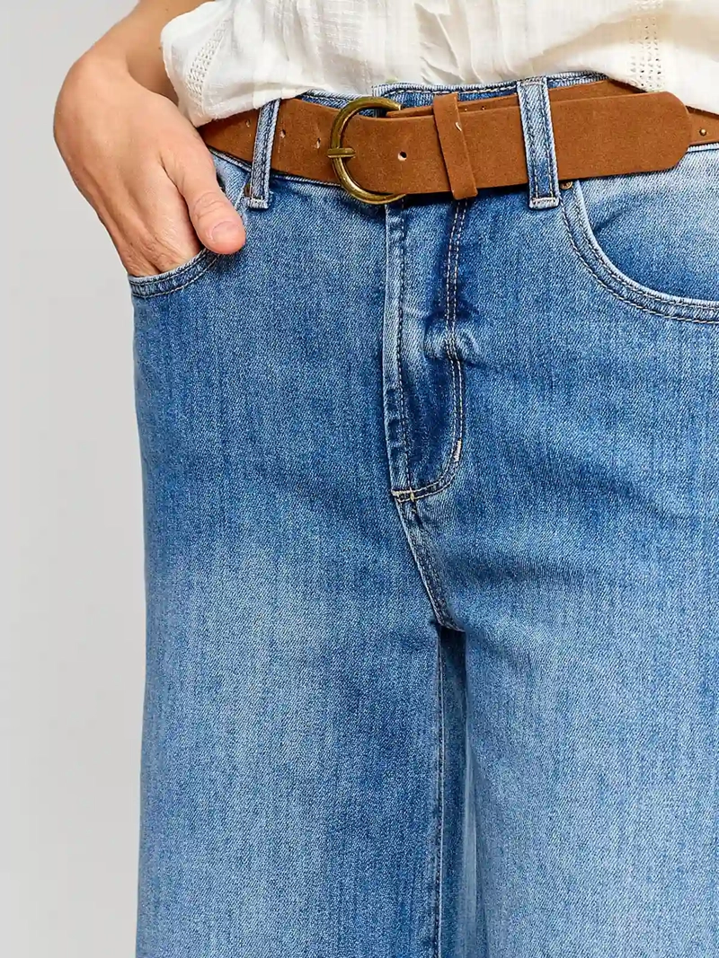JEANS MUJER TATIENNE ALGODÓN RECTO CINTURÓN - 4