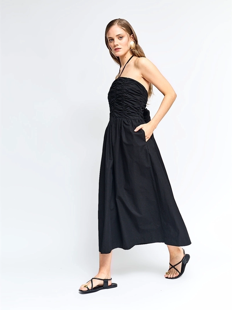 VESTIDO MUJER MARQUIS ALGODÓN MIDI DRAPEADO - 3