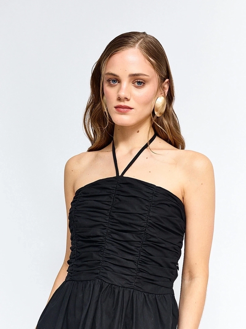 VESTIDO MUJER MARQUIS ALGODÓN MIDI DRAPEADO - 5