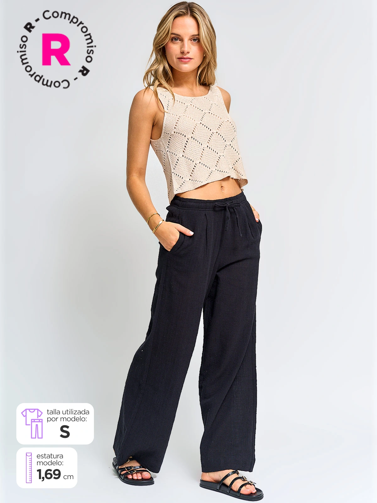 PANTALÓN MUJER INDEX ALGODÓN FLUIDO - 1