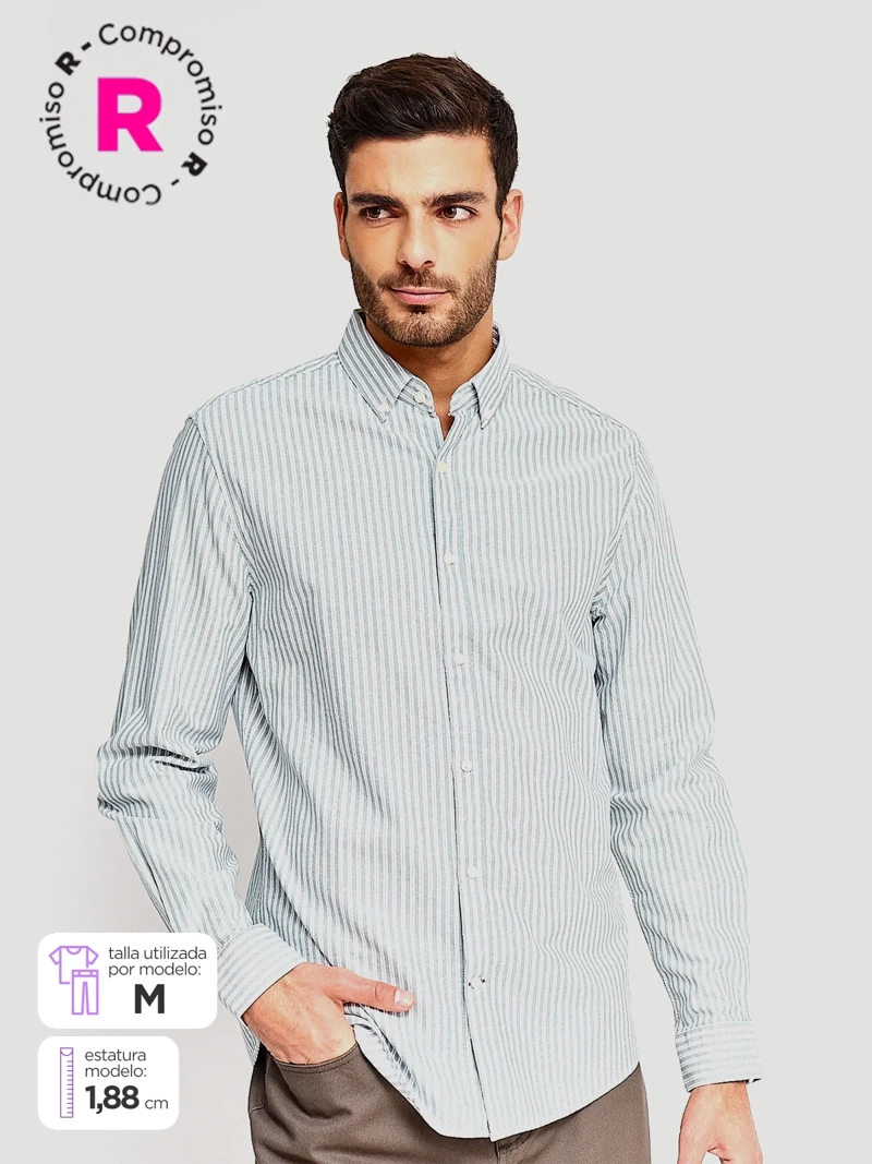 CAMISA HOMBRE REGATTA ALGODÓN MANGA LARGA - 1