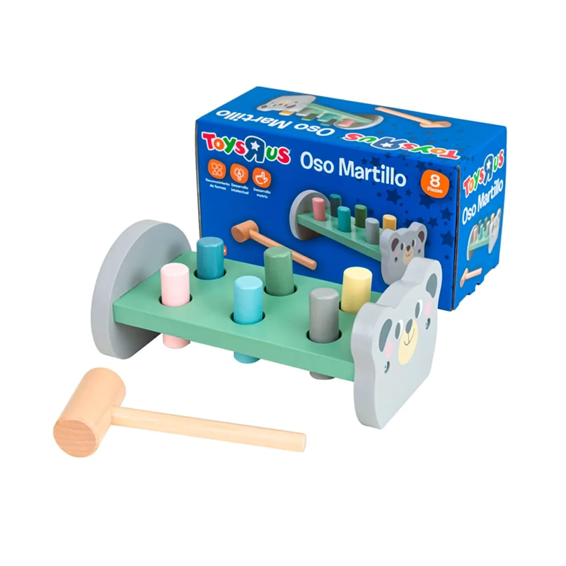 FIGURAS Y MARTILLO OSO MADERA TRU - 2