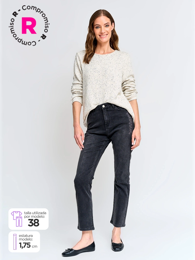 AZIZ JEANS MUJER AZIZ ALGODÓN BORDADO