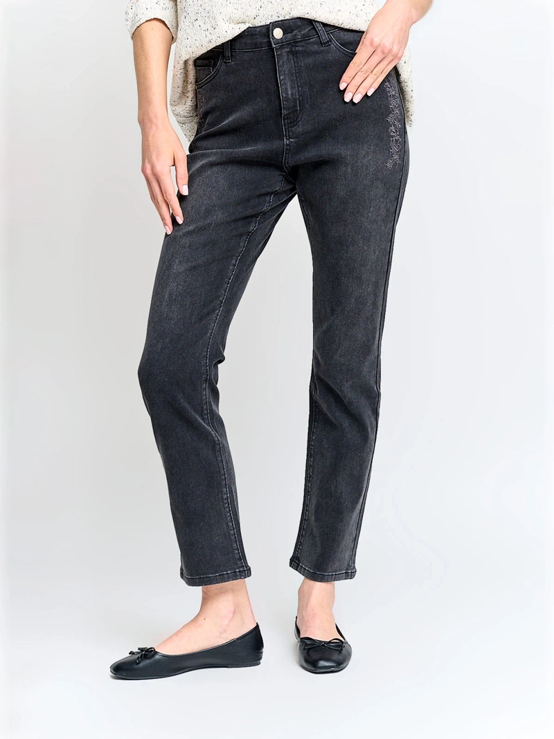 JEANS MUJER AZIZ ALGODÓN BORDADO - 2