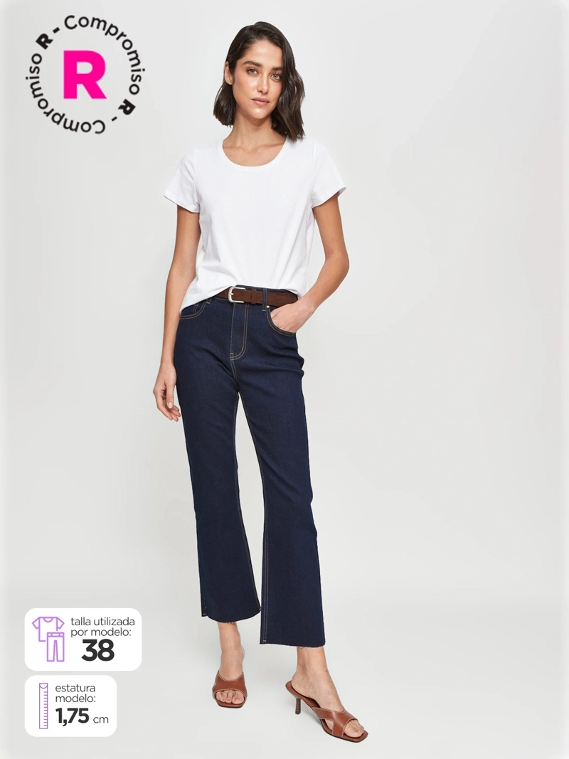 JEANS MUJER MARQUIS ALGODÓN CROP FLARE - 1