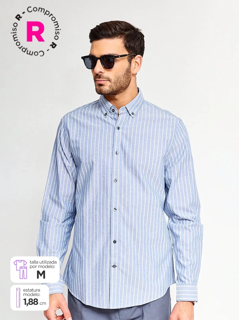 CAMISA HOMBRE REGATTA ALGODÓN MANGA LARGA - 1