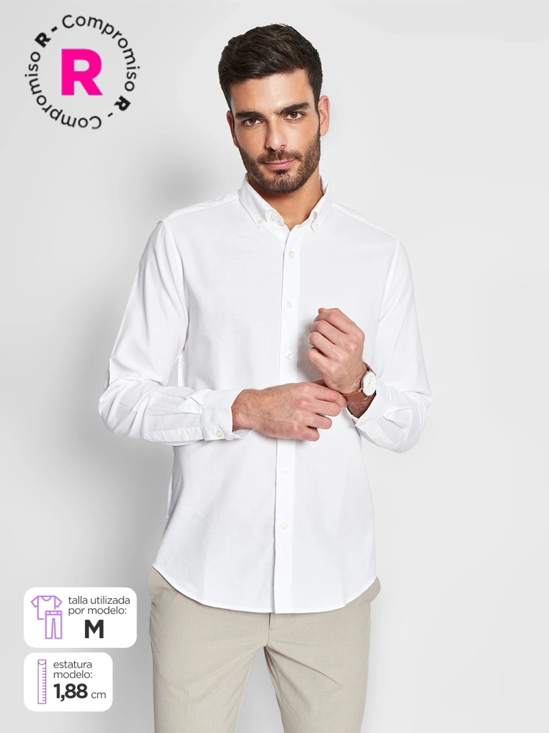 CAMISA HOMBRE CACHAREL ALGODÓN MANGA LARGA - 1