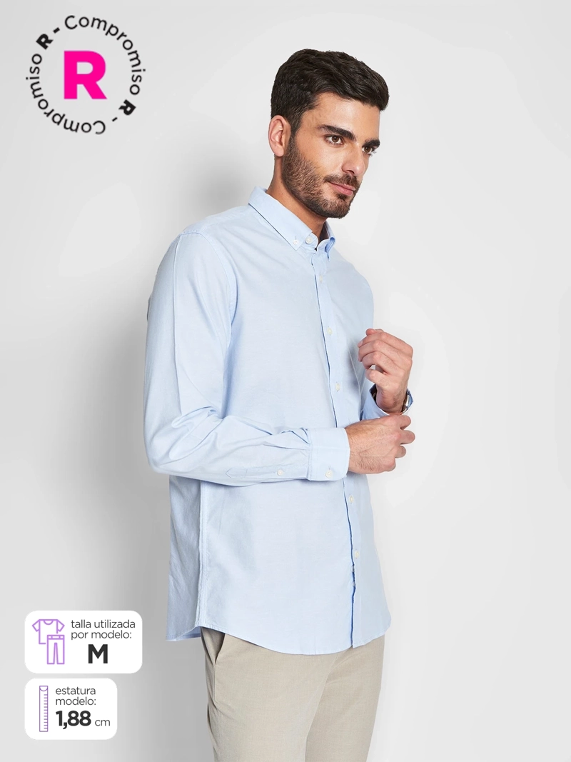 CAMISA HOMBRE CACHAREL ALGODÓN MANGA LARGA - 1