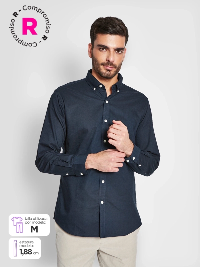 CAMISA HOMBRE CACHAREL ALGODÓN MANGA LARGA