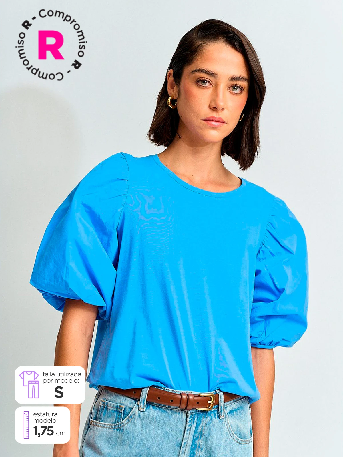 POLERA MUJER MARQUIS ALGODÓN MANGA GLOBO - 1