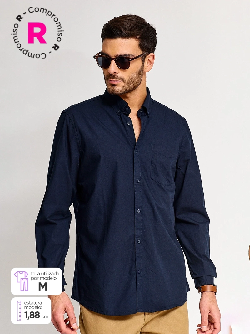 CAMISA HOMBRE REGATTA ALGODÓN MANGA LARGA - 1