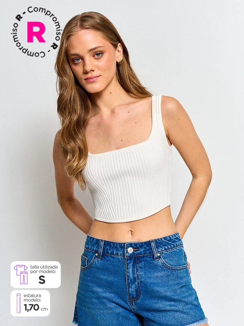 POLERA MUJER INDEX SIN MANGAS TEJIDO - 1