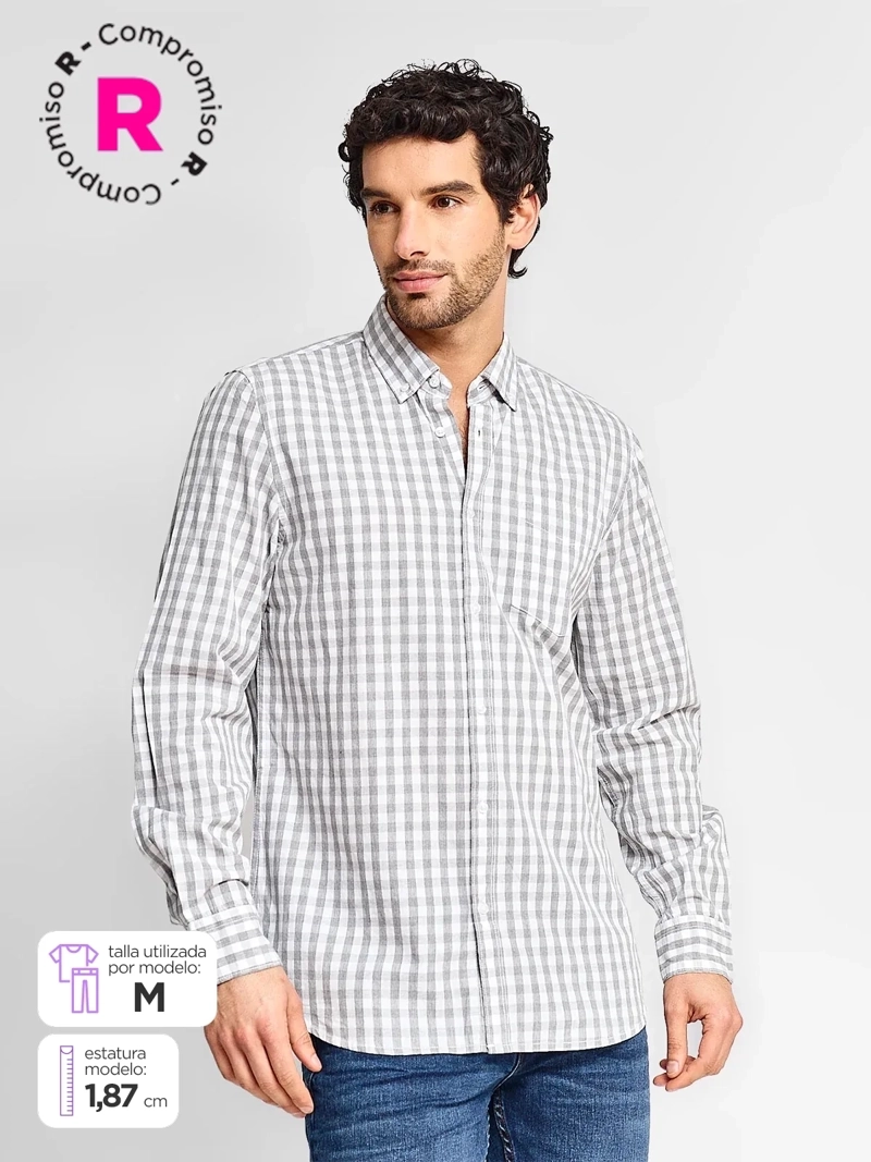 CAMISA HOMBRE REGATTA ALGODÓN MANGA LARGA - 1