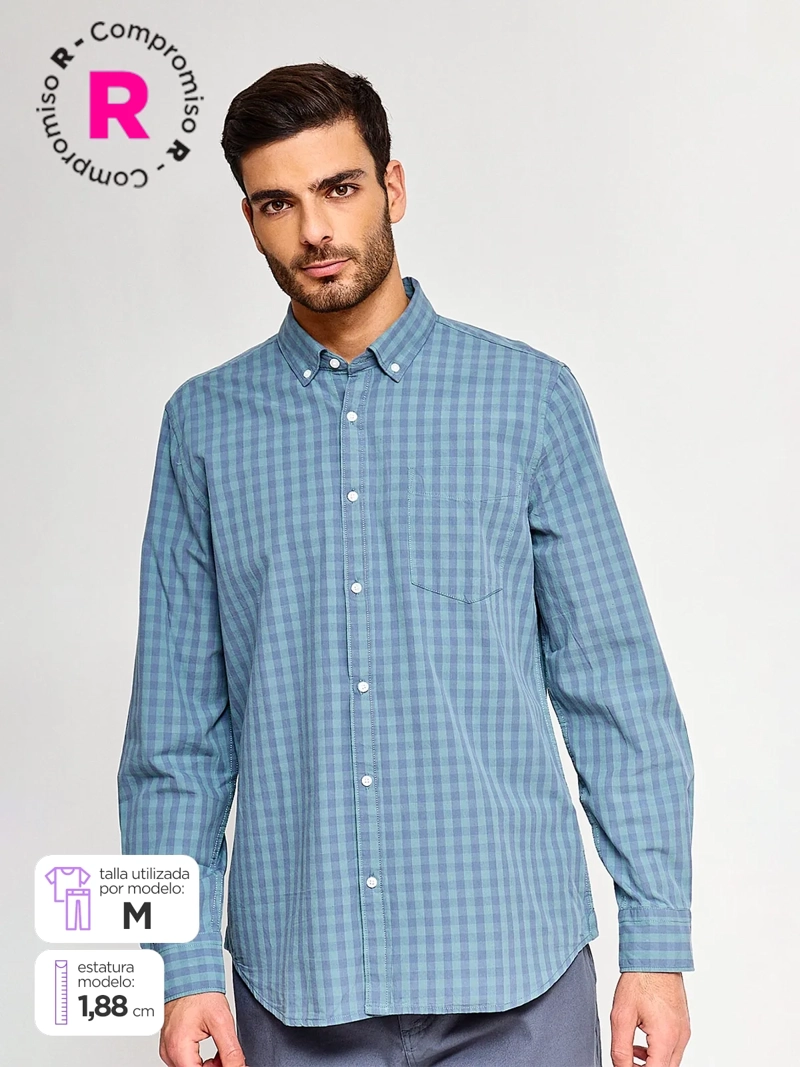 CAMISA HOMBRE REGATTA ALGODÓN MANGA LARGA - 1