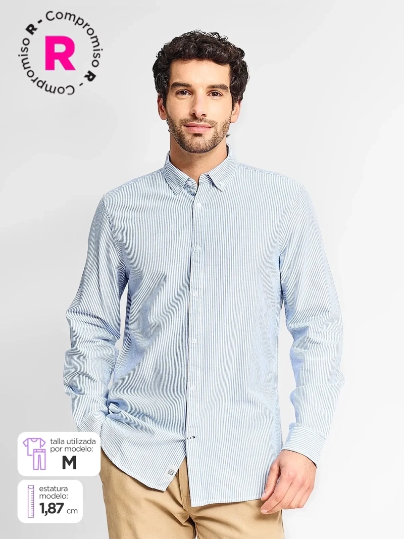 CAMISA HOMBRE REGATTA ALGODÓN MANGA LARGA - 1