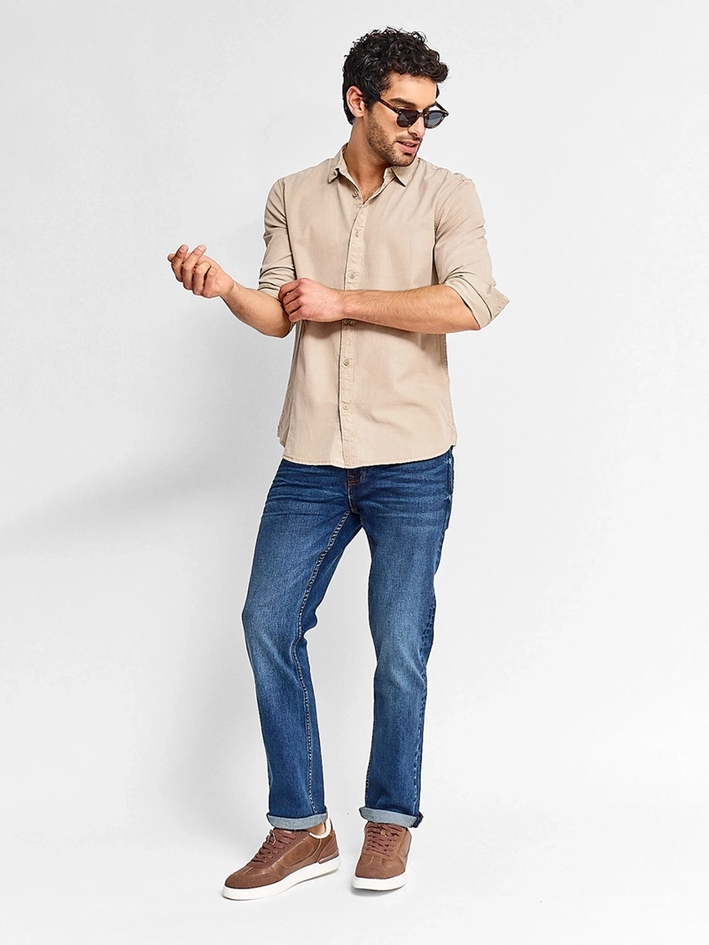 CAMISA HOMBRE MARQUIS ALGODÓN MANGA LARGA LAVADA - 4