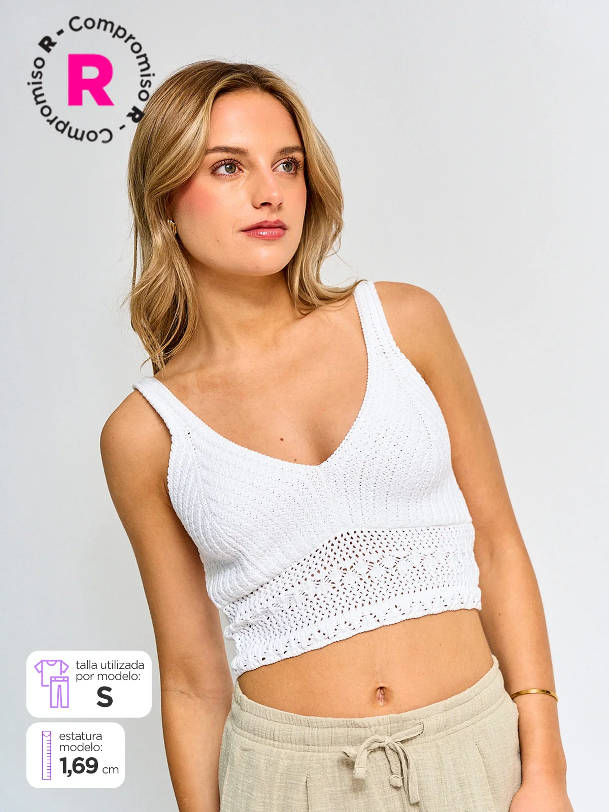 POLERA MUJER INDEX ALGODÓN SIN MANGAS TEJIDO
