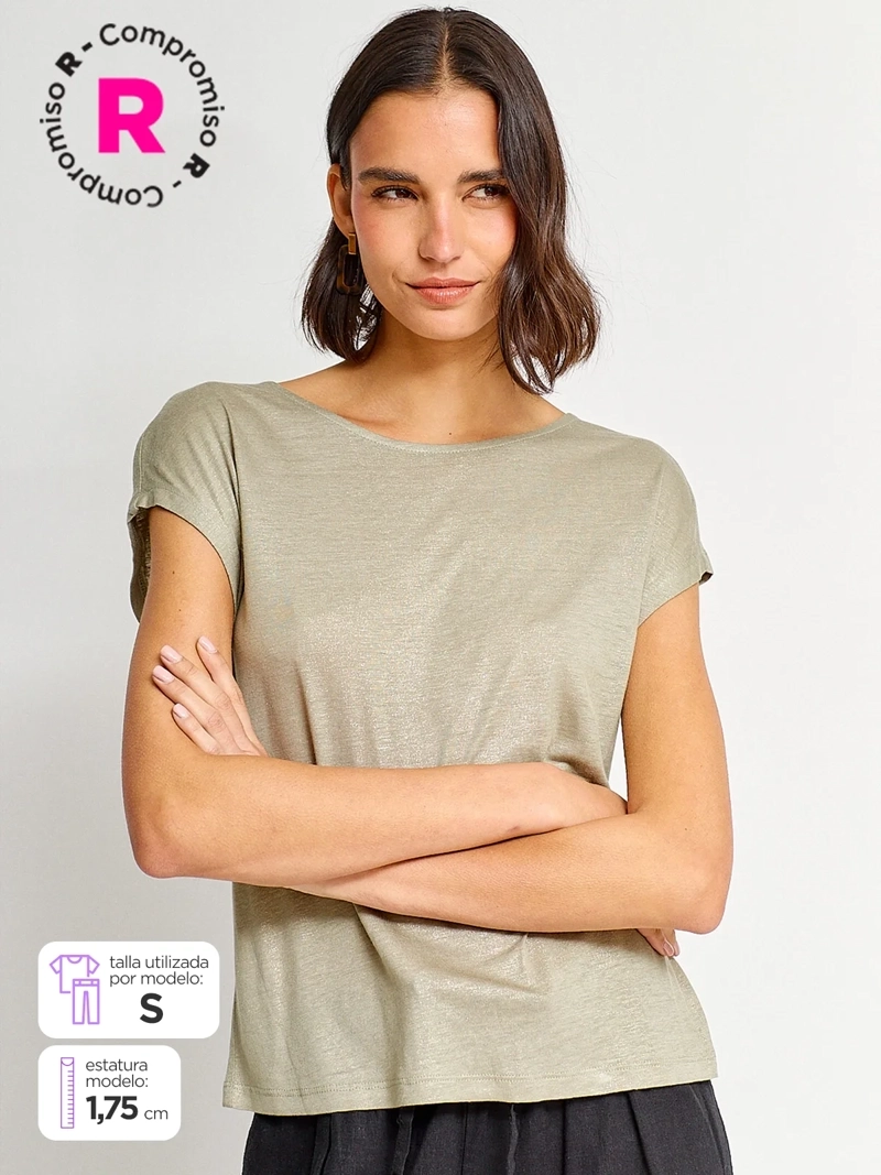 POLERA MUJER REGATTA MANGA CORTA BRILLOS - 1