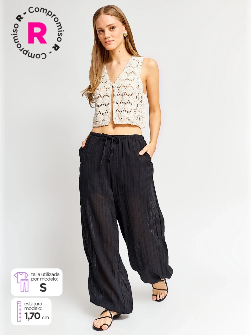 PANTALÓN MUJER INDEX ALGODÓN BOMBACHO - 1