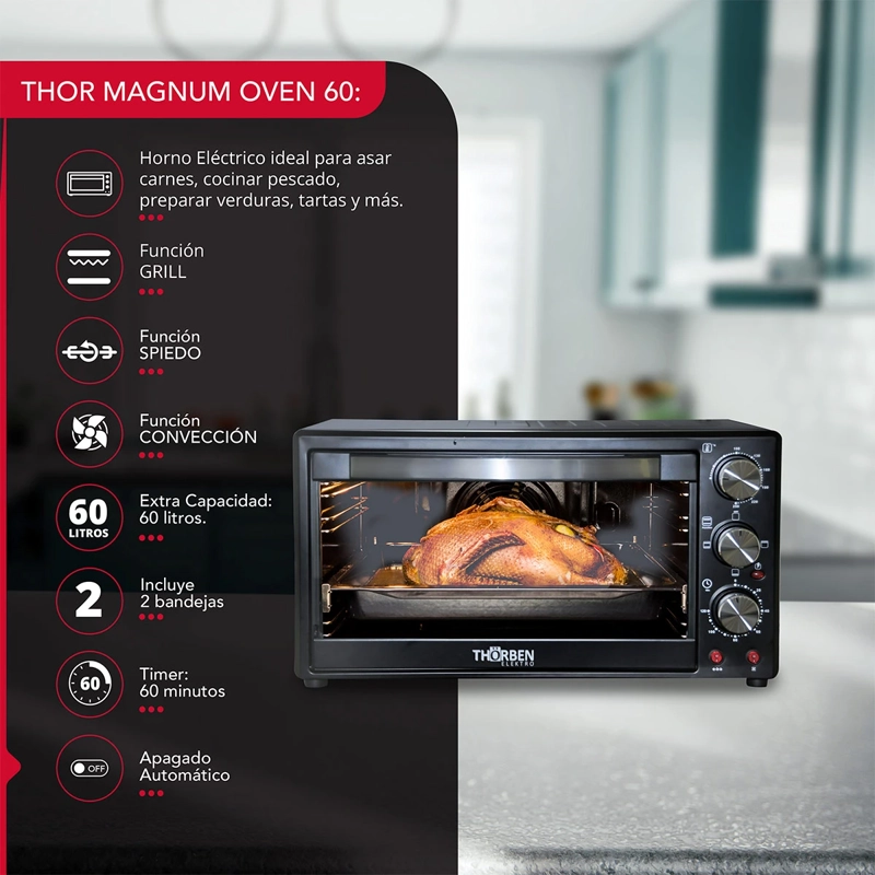 HORNO ELÉCTRICO THORBEN 60 LT THOR MAGNUM OVEN 60 - 8