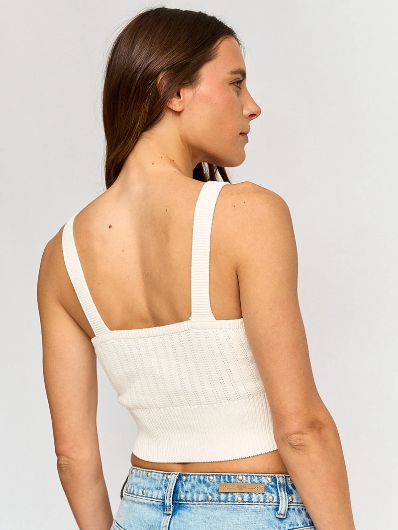 POLERA MUJER INDEX ALGODÓN SIN MANGAS TEJIDO - 2