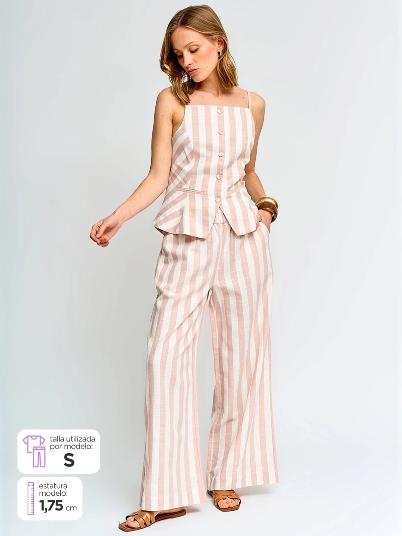 PANTALÓN MUJER MARQUIS ALGODÓN PIJAMERO LISTADO - 1