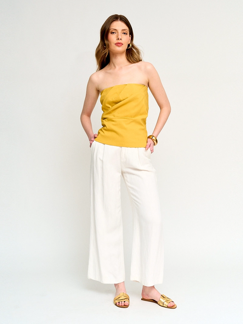 BLUSA MUJER MARQUIS STRAPLESS DRAPEADO - 4