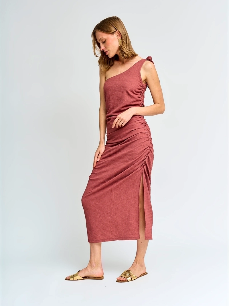VESTIDO MUJER MARQUIS UN HOMBRO TEXTURADO - 2