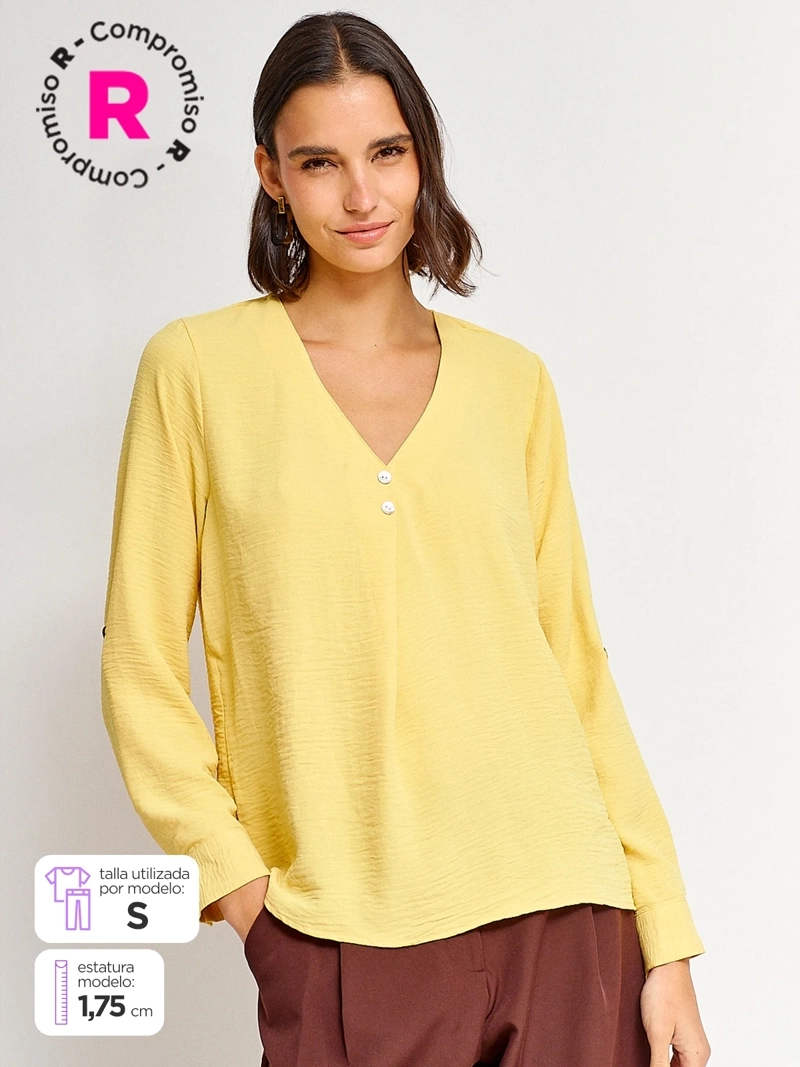 BLUSA MUJER REGATTA MANGA LARGA BOTONES - 1