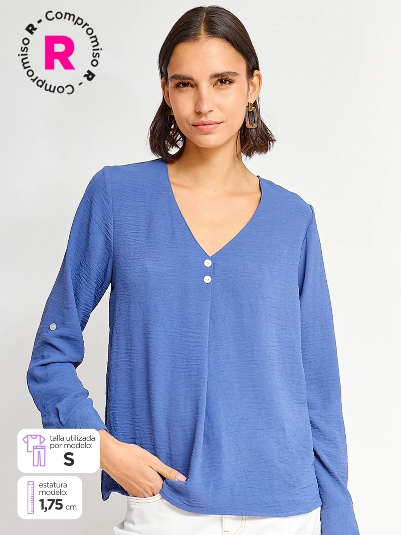 BLUSA MUJER REGATTA MANGA LARGA BOTONES - 1