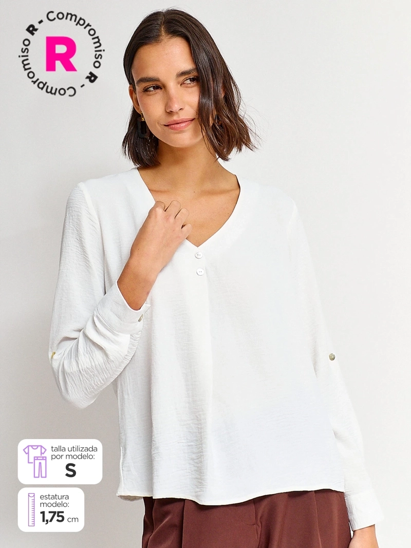 BLUSA MUJER REGATTA MANGA LARGA BOTONES - 1
