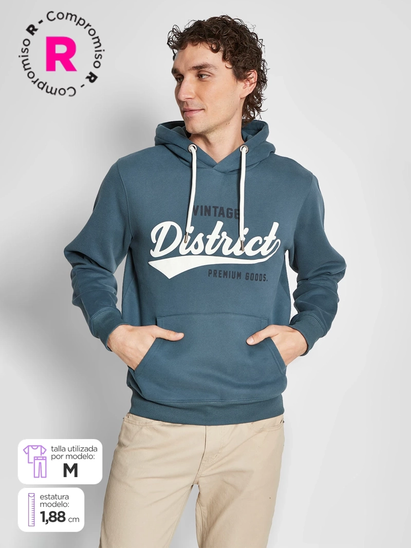 POLERÓN HOMBRE ROBERT LEWIS ALGODÓN HOODIE ESTAMPADO - 1