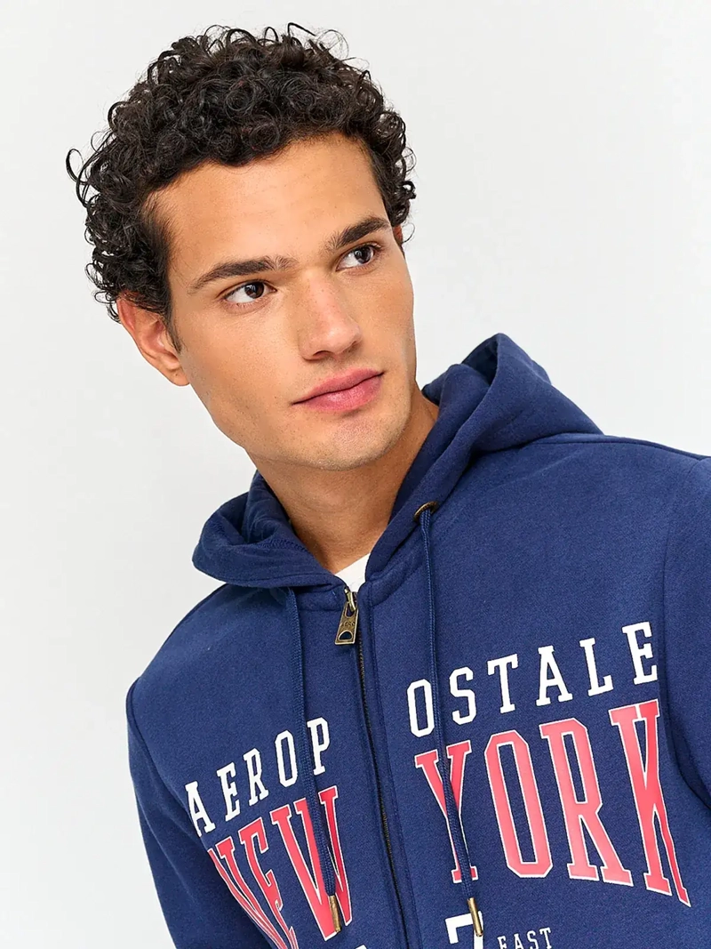POLERÓN HOMBRE AEROPOSTALE SUEDE CIERRE CAPUCHA - 3