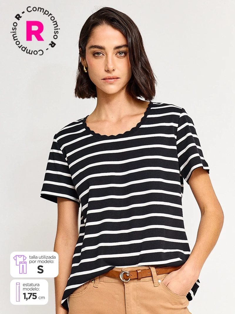 POLERA MUJER CACHAREL ALGODÓN MANGA 3/4 - 1