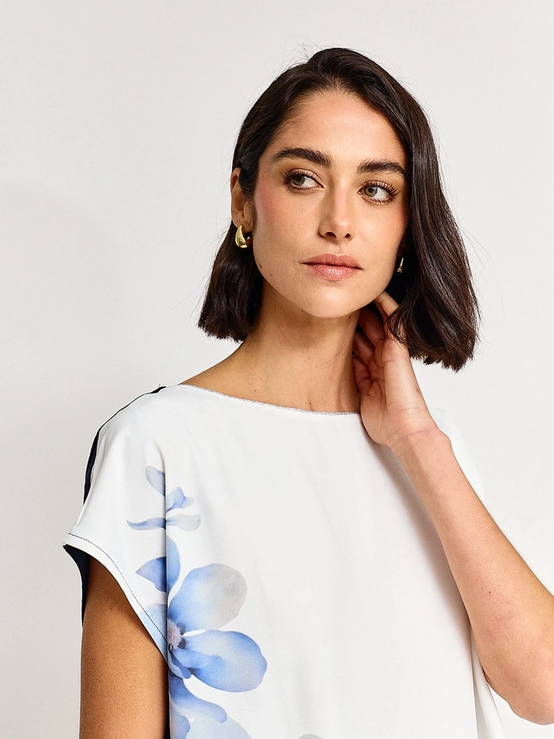 POLERA MUJER CACHAREL MANGA CORTA ESTAMPADA - 3