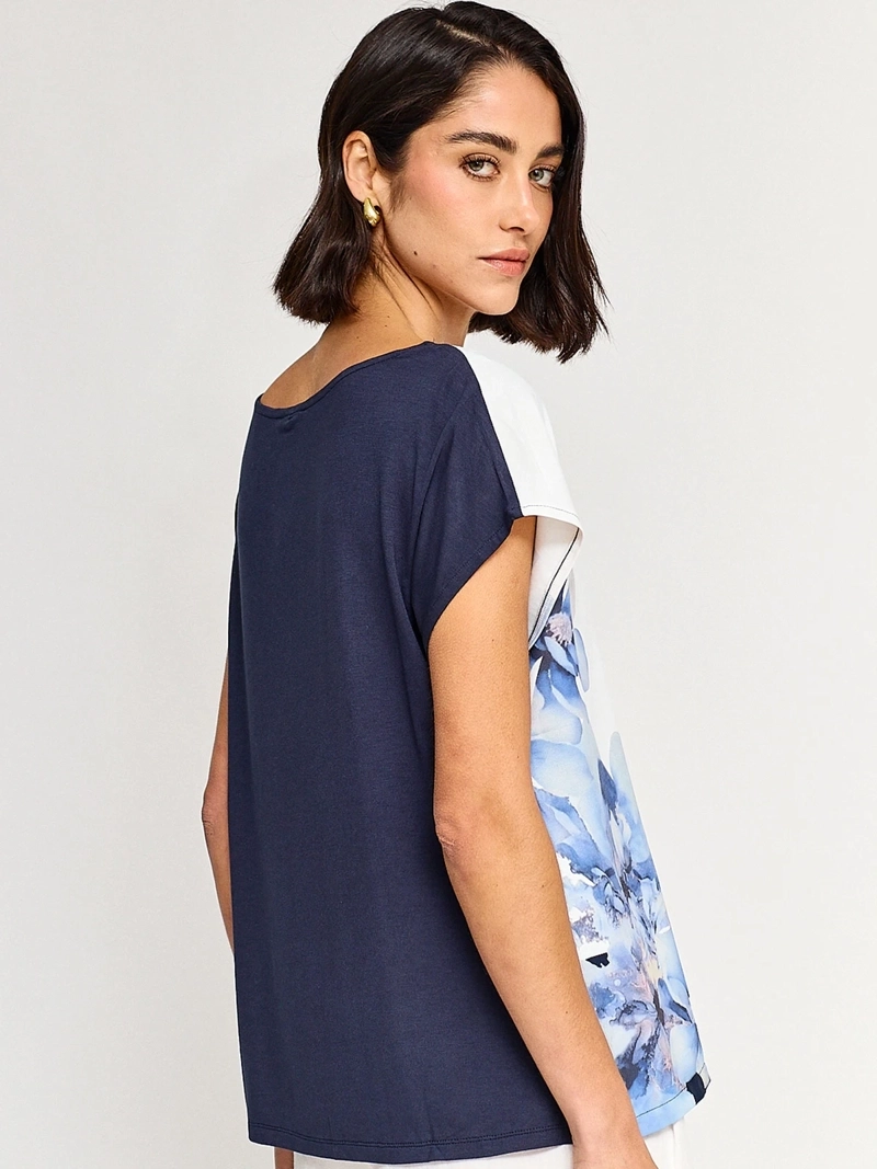 POLERA MUJER CACHAREL MANGA CORTA ESTAMPADA - 2