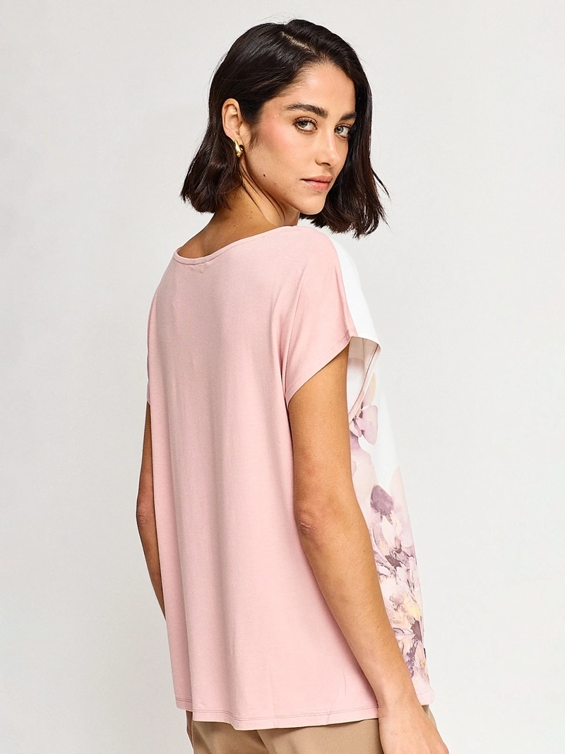 POLERA MUJER CACHAREL MANGA CORTA ESTAMPADA - 2