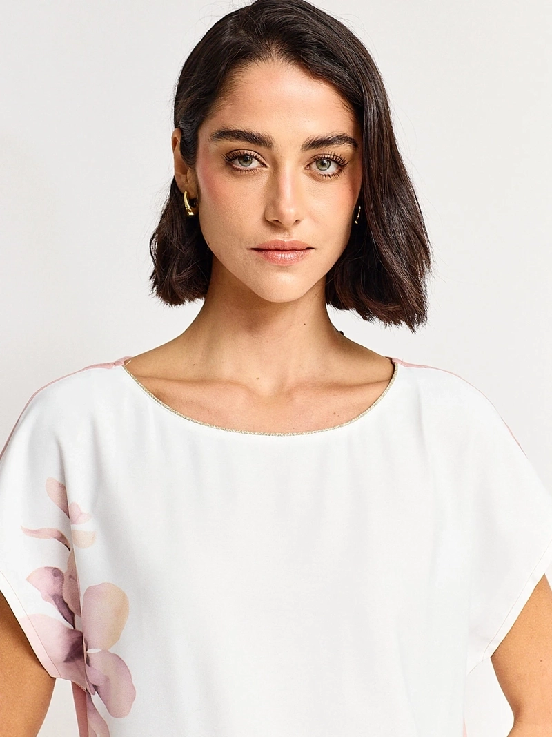 POLERA MUJER CACHAREL MANGA CORTA ESTAMPADA - 3
