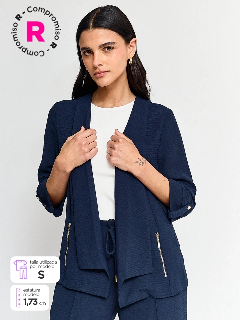 BLAZER MUJER CACHAREL MANGA 3/4 TEXTURADO