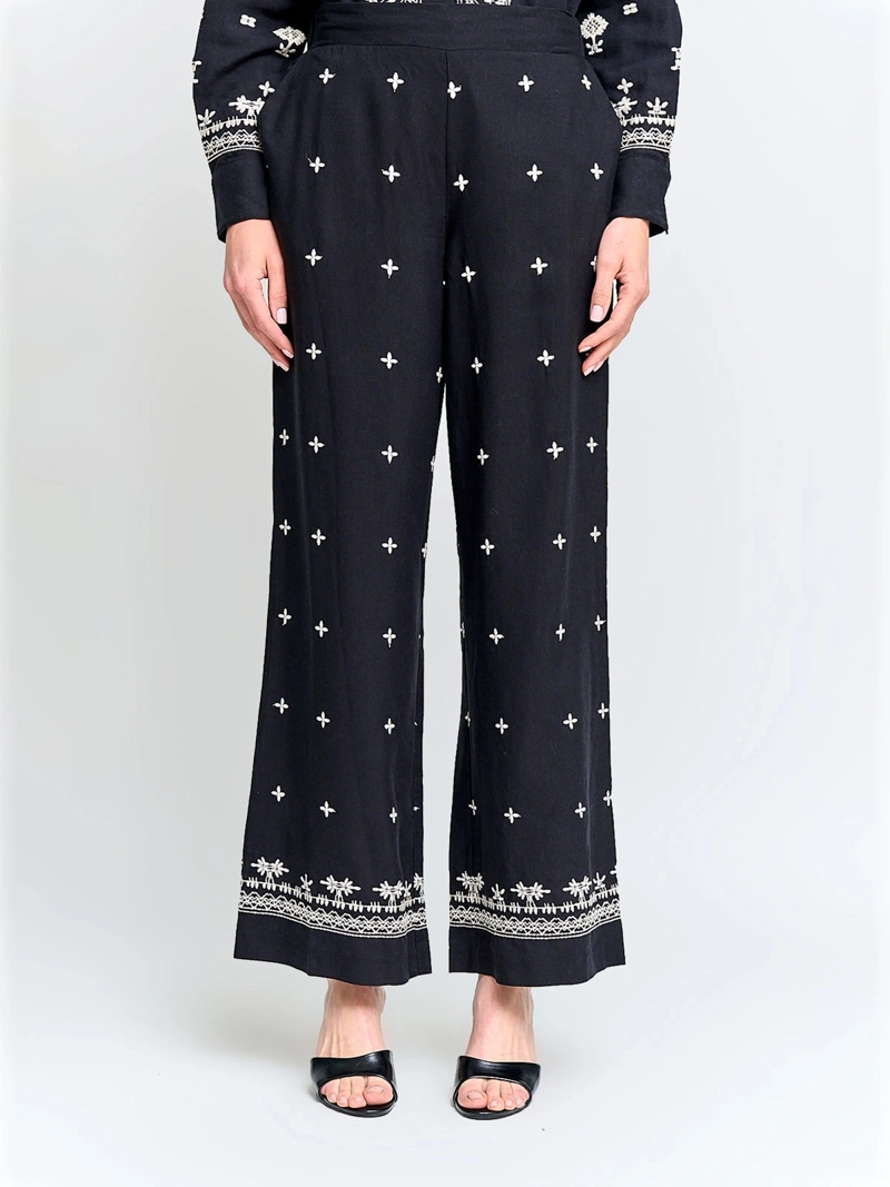 PANTALÓN MUJER CACHAREL FLUIDO BORDADO - 2