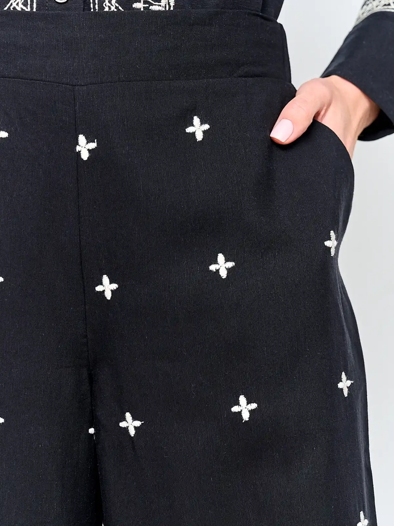 PANTALÓN MUJER CACHAREL FLUIDO BORDADO - 4