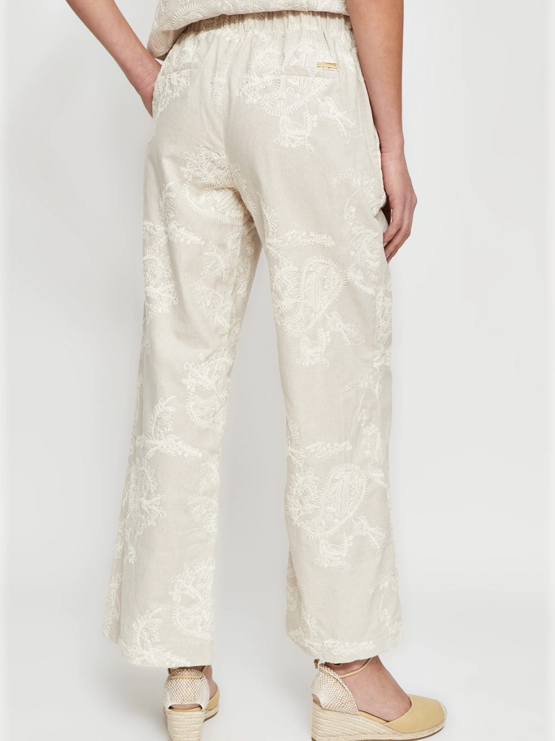 PANTALÓN MUJER CACHAREL LINO CINTURA ELASTICADA - 3