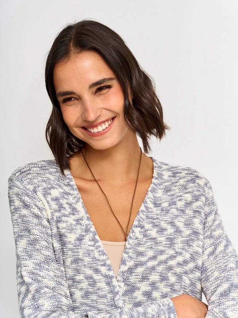 CARDIGAN MUJER AZIZ JASPEADO - 3