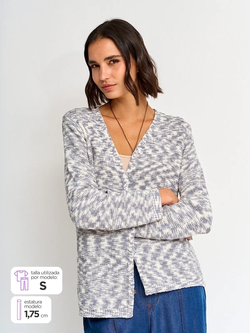 AZIZ CARDIGAN MUJER AZIZ JASPEADO
