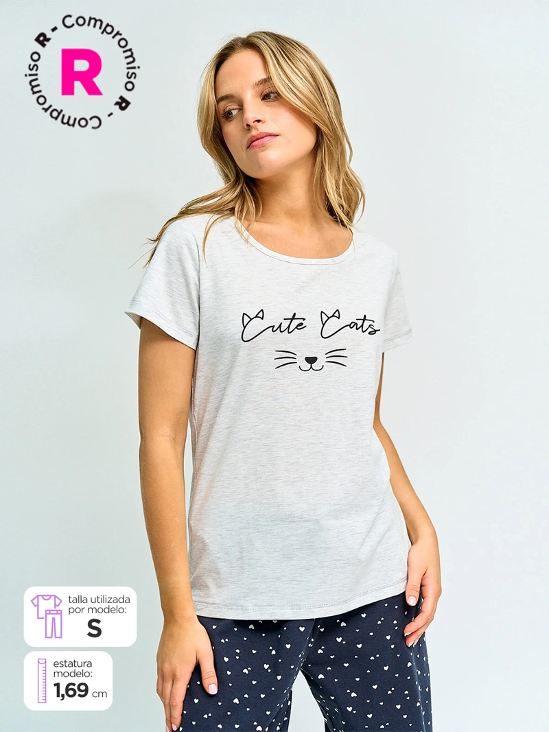 POLERA DE PIJAMA MUJER INDEX PRINT