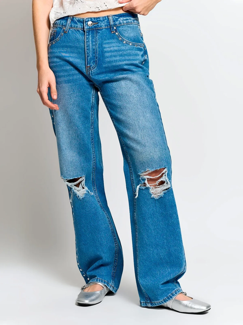 JEANS MUJER INDEX ALGODÓN TACHAS ESTRELLA - 2