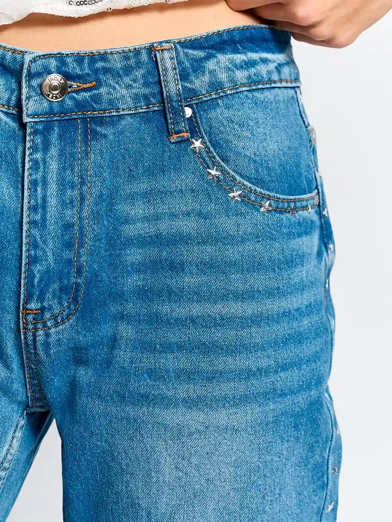 JEANS MUJER INDEX ALGODÓN TACHAS ESTRELLA - 4
