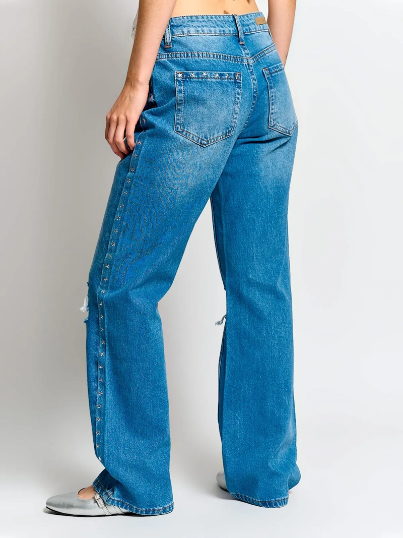 JEANS MUJER INDEX ALGODÓN TACHAS ESTRELLA - 3