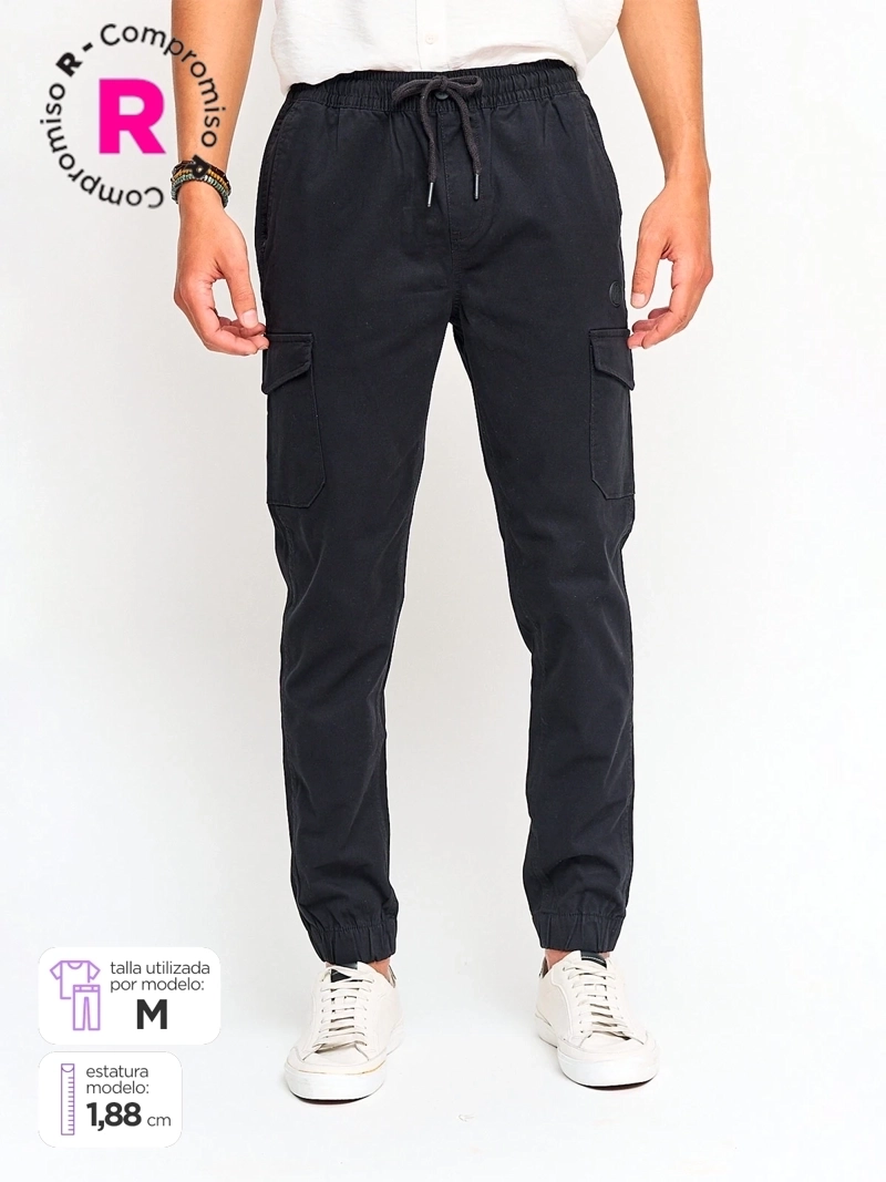 PANTALÓN HOMBRE HALF ALGODÓN JOGGER CARGO - 1