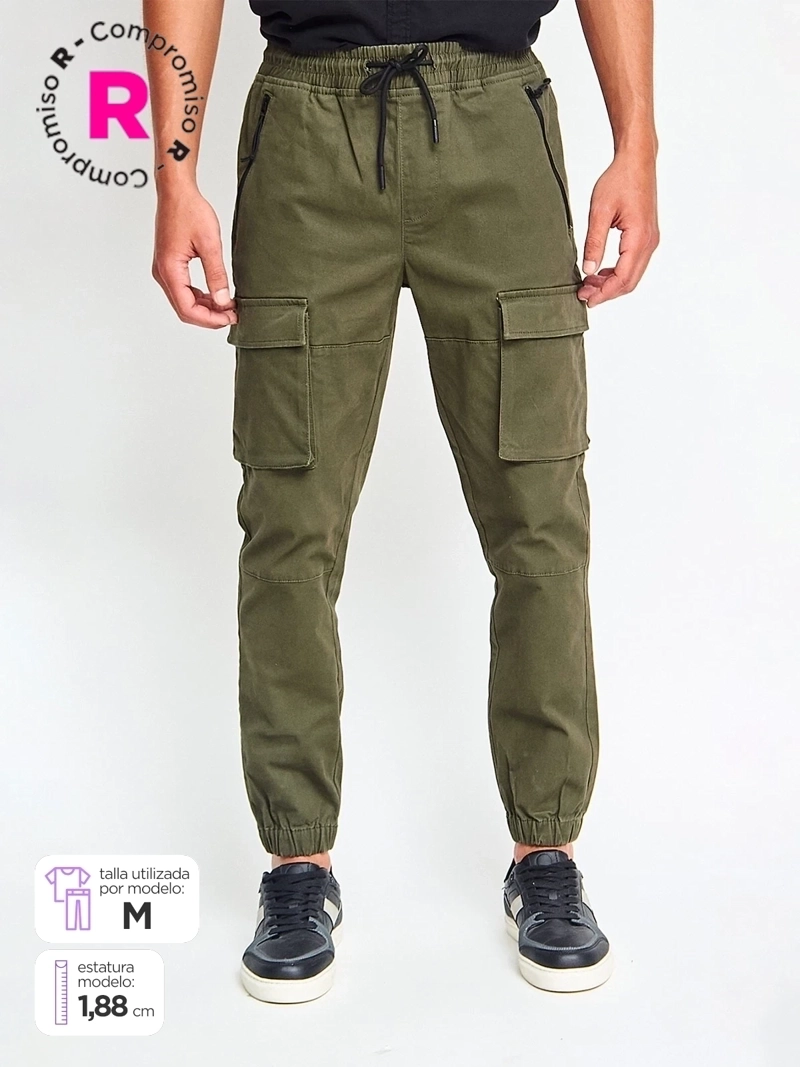 PANTALÓN HOMBRE BARBADOS ALGODÓN JOGGER CARGO - 1